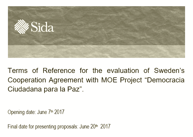 Convocatoria para evaluar el proyecto «Democracia Ciudadana para la Paz»