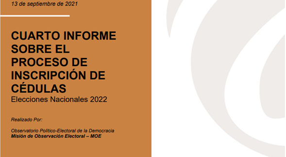 Cuarto informe sobre el proceso de inscripción de cédulas