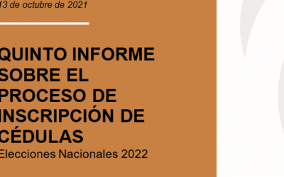 Quinto informe sobre el proceso de inscripción de cédulas