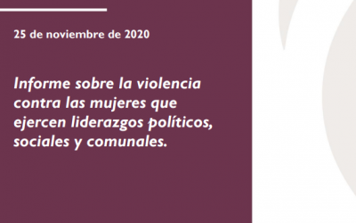 Informe sobre la violencia contra las mujeres que ejercen liderazgos políticos, sociales y comunales.