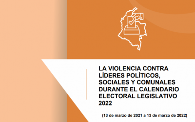 Séptimo informe preelectoral de violencia contra líderes políticos, sociales y comunales: La violencia contra líderes políticos, sociales y comunales durante el calendario electoral legislativo 2022