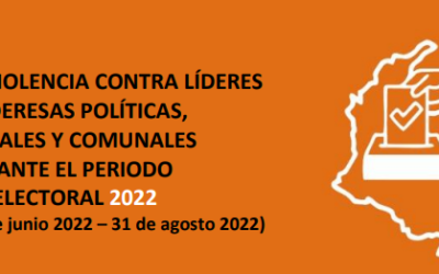 La violencia contra líderes y lideresas políticas, sociales y comunales durante el periodo poselectoral 2022 (20 de junio 2022 – 31 de agosto 2022)