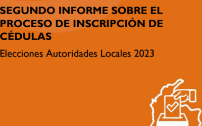 Segundo informe sobre el proceso de Inscripción de Cédulas – Elecciones de Autoridades Locales 2023