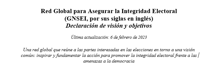 GNSEI – Declaración de visión y objetivos