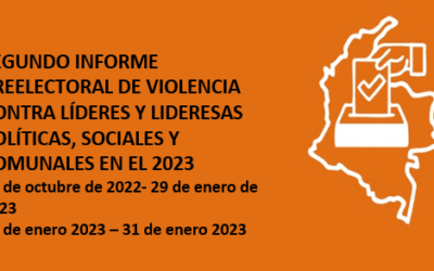 Segundo informe preelectoral de violencia contra lideres y lideresas políticas, sociales y comunales en el 2023 (29 de octubre de 2022- 29 de enero de 2023 y 01 de enero 2023 – 31 de enero 2023)