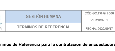 Términos de Referencia para la contratación de encuestadores