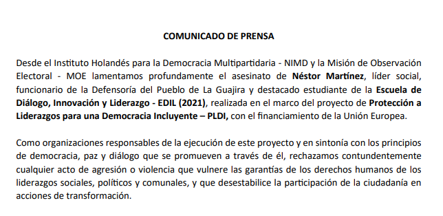 Comunicado de prensa