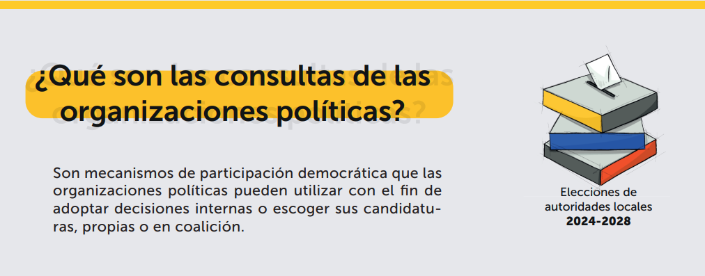 ¿Qué son las consultas de las organizaciones políticas y cuál es el calendario electoral para estas en 2023?