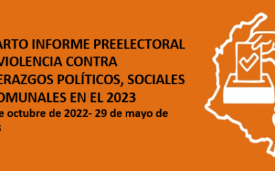 Cuarto informe preelectoral de violencia contra liderazgos políticos, sociales y comunales en el 2023 (29 de octubre 2022 – 29 de mayo 2023)