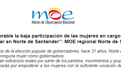 «Es deplorable la baja participación de las mujeres en cargos de elección popular en Norte de Santander”: MOE regional Norte de Santander