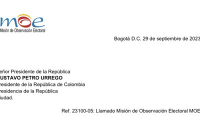 Llamado de la Misión de Observación Electoral MOE