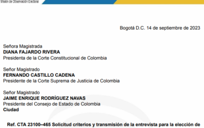 Solicitud de criterios y transmisión de la entrevista para la elección de Registrador Nacional del Estado Civil