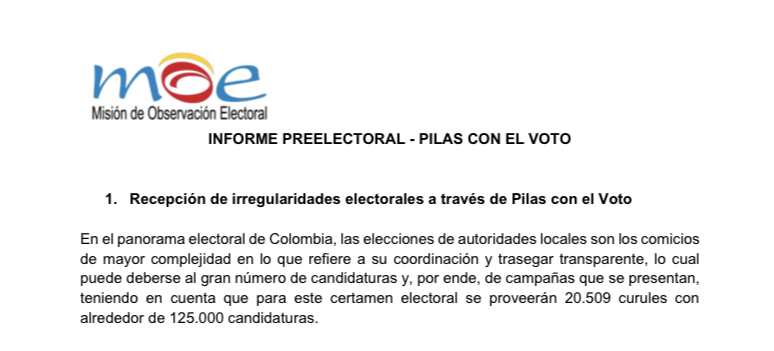Informe preelectoral- Pilas con el voto
