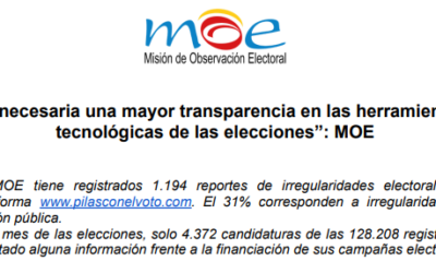 “Es necesaria una mayor transparencia en las herramientas tecnológicas de las elecciones”: MOE