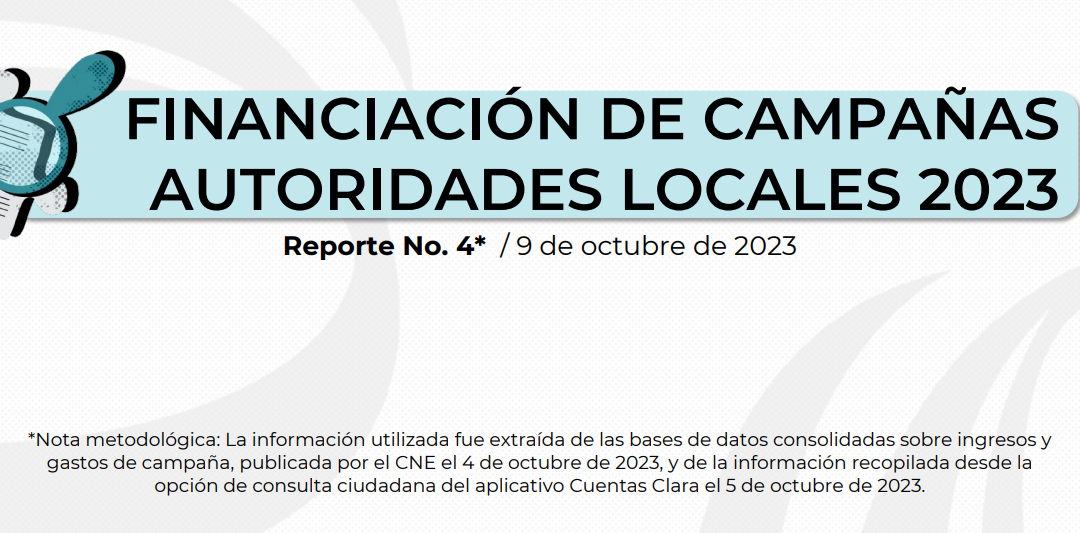 Cuarto reporte de financiación de campañas – Elecciones de autoridades locales 2023