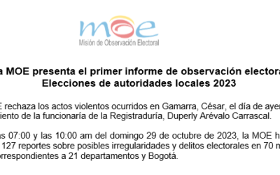 La MOE presenta el primer informe de observación electoral