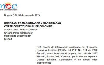 Intervención frente a la Corte Constitucional sobre el Código Electoral