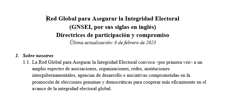GNSEI – Directrices de participación y compromiso