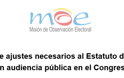MOE expone ajustes necesarios al Estatuto de Oposición en audiencia pública en el Congreso