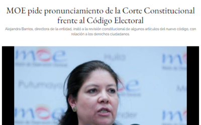 MOE pide pronunciamiento de la Corte Constitucional frente al Código Electoral