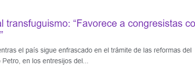 MOE dice no al transfuguismo: “Favorece a congresistas con nombre propio”- Vía El Colombiano