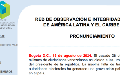 PRONUNCIAMIENTO DE LA RED DE OBSERVACIÓN E INTEGRIDAD ELECTORAL – Red OIE