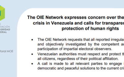 The OIE Network expresses concern over the post-election crisis in Venezuela and calls for transparency and the protection of human rights