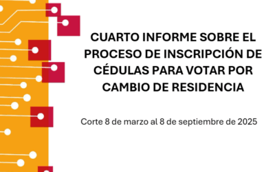 Cuarto informe sobre el proceso de inscripción de cédulas para votar por cambio de residencia (8 de marzo al 8 de septiembre de 2025)